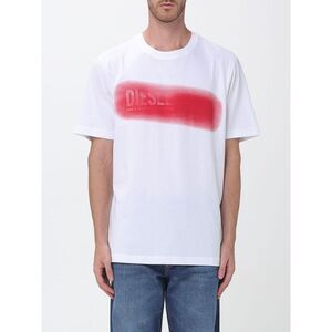 Relaxed Fit Crewneck Cotton T-Shirt Diesel With Contrasting Logo Print